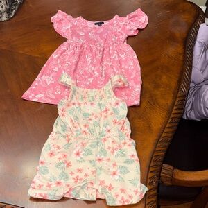 Pink and Cream Floral Baby Dresses